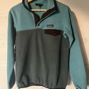 Patagonia Men's Fleece Sweater - Aqua and Charcoal